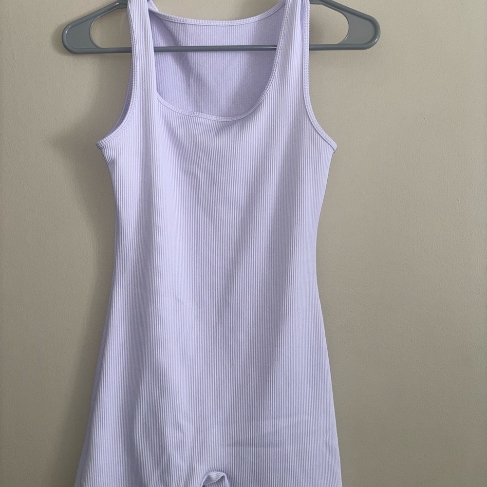 Lavender Ribbed Tank Bodysuit